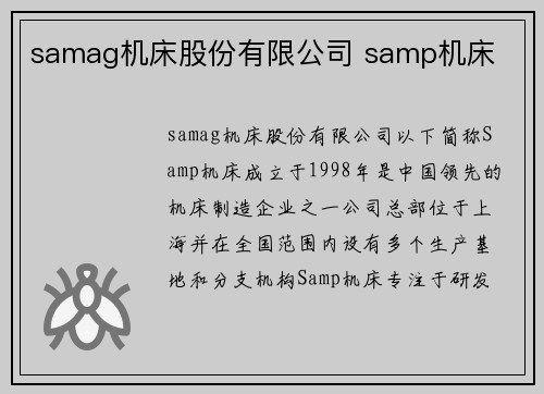 samag机床股份有限公司 samp机床